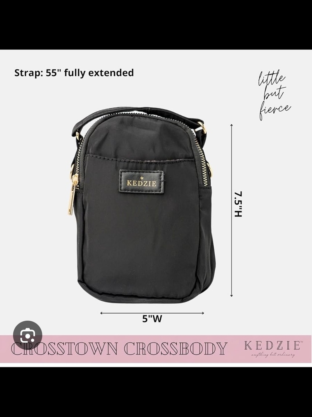 Kedzie Black Crosstown Crossbody Bag
